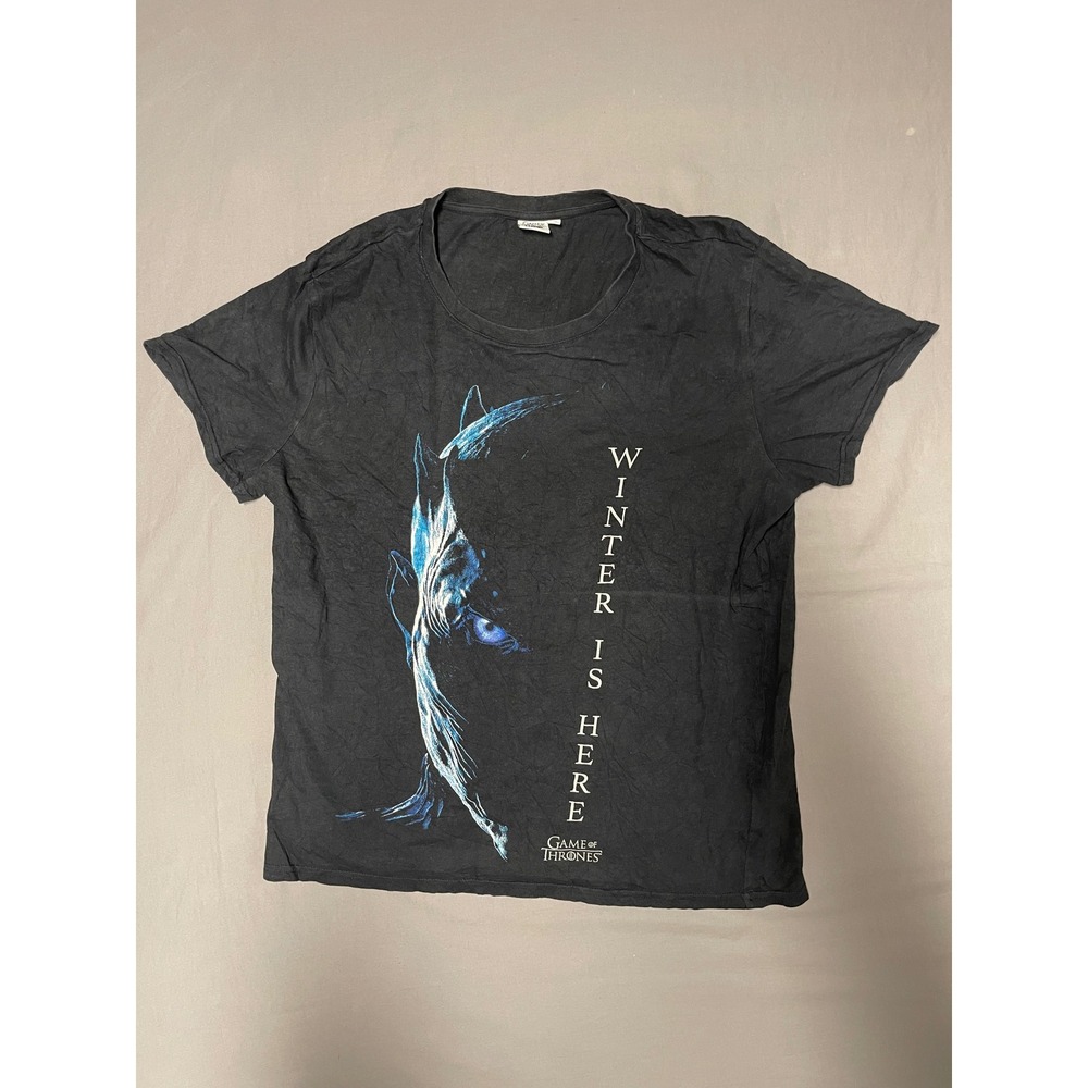 Game of Thrones Winter Is Here Night King Graphic T-Shirt Mens Medium Black HBO